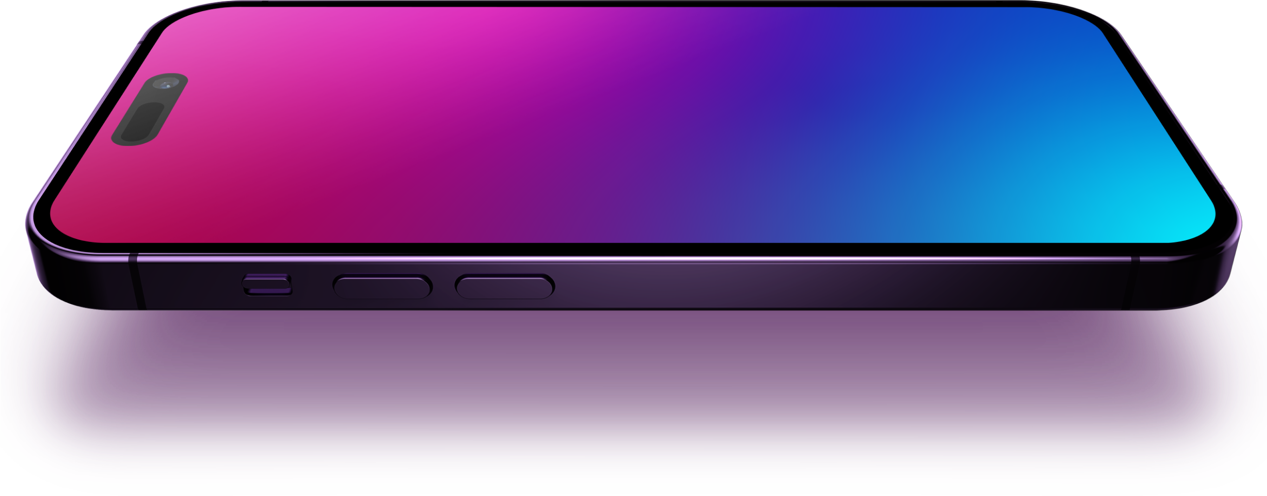 A phone laying flat displaying a multicolored screen.
